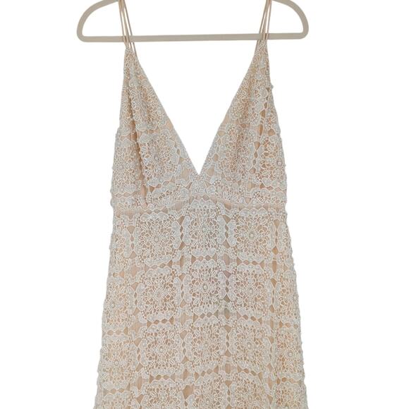 BHLDN Theodora Beaded Lace Wedding Dress Size 10 Boho Bridal Gown - Picture 8 of 9